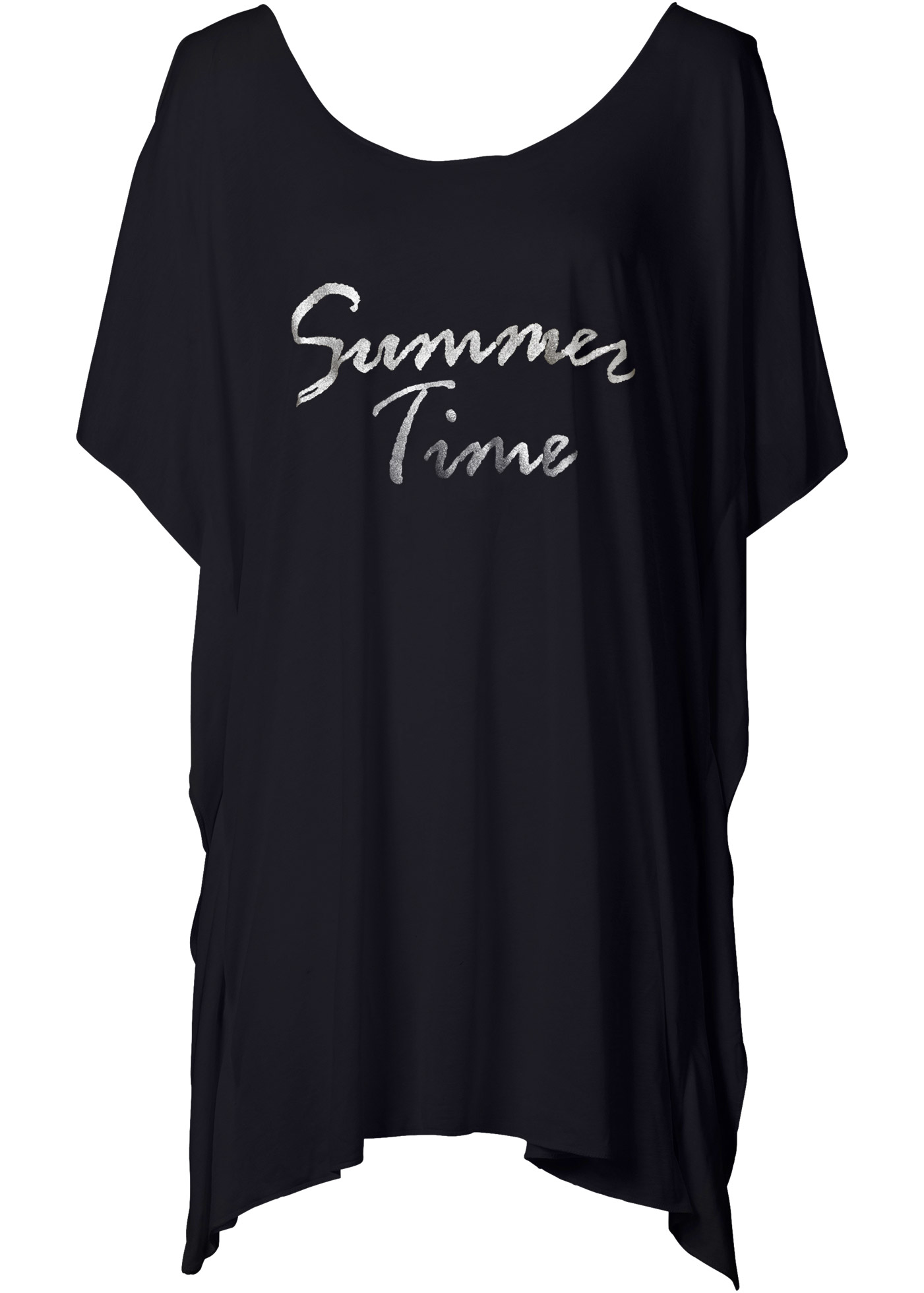 F4576-2  Summer Time Black Cold Shoulder Casual Shirt Dress